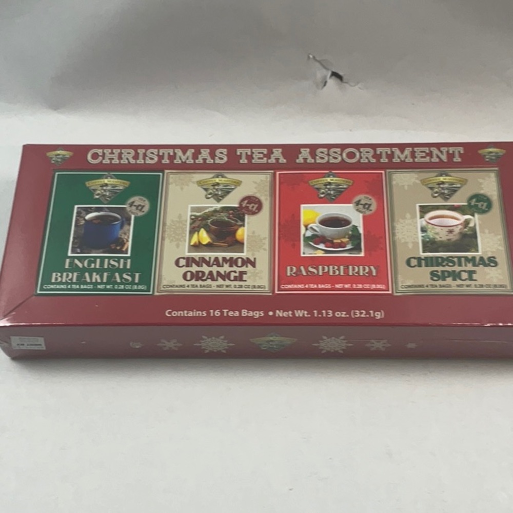 Holiday Teas - 4 Pack- Christmas Spice, Raspberry, Cinnamon Orange, English Brea
